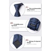 image:imageHISDERN Mens Vests Tie Set Blue Silk Ties and Pocket Square Cufflinks Set Navy Blue Check Foraml Necktie Handkerchief for Business Classic 34
