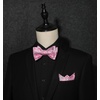 image:imageHISDERN Pink Mens Bowtie Pocket Square Silk Neck Ties for Men Handkerchief Set