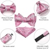 image:imageHISDERN Pink Mens Bowtie Pocket Square Silk Neck Ties for Men Handkerchief Set