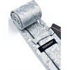 image:imageHISDERN Plaid Tie Handkerchief Woven Classic Mens Necktie Silver Tie for Men Solid Paisley Floral Grey Mens Ties