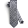 image:imageHISDERN Plaid Tie Handkerchief Woven Classic Mens Necktie Silver Tie for Men Solid Paisley Floral Grey Mens Ties