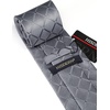image:imageHISDERN Plaid Tie Handkerchief Woven Classic Mens Necktie Silver Tie for Men Solid Paisley Floral Grey Mens Ties