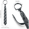 image:imageHISDERN Stripe Ties for Men Set Gray and Black Mens Ties Handkerchief Cufflinks Classic Formal Silk Necktie Wedding Business