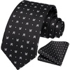 image:imageHISDERN Ties For Men Funny Holiday Mens Ties Handkerchief Animal Mens Neckties Silk Tie Pocket Square Set Business PartyBlackfrench Bulldog