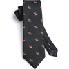 image:imageHISDERN Ties For Men Funny Holiday Mens Ties Handkerchief Animal Mens Neckties Silk Tie Pocket Square Set Business PartyBlacklion