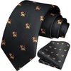 image:imageHISDERN Ties For Men Funny Holiday Mens Ties Handkerchief Animal Mens Neckties Silk Tie Pocket Square Set Business PartyBlacklion