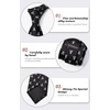 image:imageHISDERN Ties For Men Funny Holiday Mens Ties Handkerchief Animal Mens Neckties Silk Tie Pocket Square Set Business PartyBlackskull