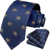 image:imageHISDERN Ties For Men Funny Holiday Mens Ties Handkerchief Animal Mens Neckties Silk Tie Pocket Square Set Business PartyBluefish