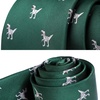 image:imageHISDERN Ties For Men Funny Holiday Mens Ties Handkerchief Animal Mens Neckties Silk Tie Pocket Square Set Business PartyGreendinosaurs