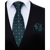 image:imageHISDERN Ties For Men Funny Holiday Mens Ties Handkerchief Animal Mens Neckties Silk Tie Pocket Square Set Business PartyGreenfrench Bulldog