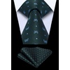 image:imageHISDERN Ties For Men Funny Holiday Mens Ties Handkerchief Animal Mens Neckties Silk Tie Pocket Square Set Business PartyGreenfrench Bulldog