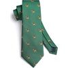 image:imageHISDERN Ties For Men Funny Holiday Mens Ties Handkerchief Animal Mens Neckties Silk Tie Pocket Square Set Business PartyGreenlion
