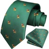 image:imageHISDERN Ties For Men Funny Holiday Mens Ties Handkerchief Animal Mens Neckties Silk Tie Pocket Square Set Business PartyGreenlion