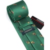 image:imageHISDERN Ties For Men Funny Holiday Mens Ties Handkerchief Animal Mens Neckties Silk Tie Pocket Square Set Business PartyGreenlion