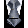 image:imageHISDERN Ties For Men Funny Holiday Mens Ties Handkerchief Animal Mens Neckties Silk Tie Pocket Square Set Business PartyGreybee
