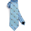 image:imageHISDERN Ties For Men Funny Holiday Mens Ties Handkerchief Animal Mens Neckties Silk Tie Pocket Square Set Business PartyLight Bluebee