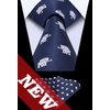 image:imageHISDERN Ties For Men Funny Holiday Mens Ties Handkerchief Animal Mens Neckties Silk Tie Pocket Square Set Business PartyNavy Blueelephant