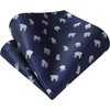 image:imageHISDERN Ties For Men Funny Holiday Mens Ties Handkerchief Animal Mens Neckties Silk Tie Pocket Square Set Business PartyNavy Blueelephant2