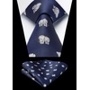 image:imageHISDERN Ties For Men Funny Holiday Mens Ties Handkerchief Animal Mens Neckties Silk Tie Pocket Square Set Business PartyNavy Blueelephant2
