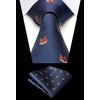image:imageHISDERN Ties For Men Funny Holiday Mens Ties Handkerchief Animal Mens Neckties Silk Tie Pocket Square Set Business PartyNavy Bluefox