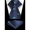 image:imageHISDERN Ties For Men Funny Holiday Mens Ties Handkerchief Animal Mens Neckties Silk Tie Pocket Square Set Business PartyNavy Blueshark