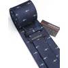 image:imageHISDERN Ties For Men Funny Holiday Mens Ties Handkerchief Animal Mens Neckties Silk Tie Pocket Square Set Business PartyNavy Blueshark