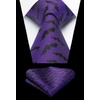 image:imageHISDERN Ties For Men Funny Holiday Mens Ties Handkerchief Animal Mens Neckties Silk Tie Pocket Square Set Business PartyPurplebat