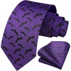 image:imageHISDERN Ties For Men Funny Holiday Mens Ties Handkerchief Animal Mens Neckties Silk Tie Pocket Square Set Business PartyPurplebat