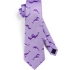 image:imageHISDERN Ties For Men Funny Holiday Mens Ties Handkerchief Animal Mens Neckties Silk Tie Pocket Square Set Business PartyPurpledolphin