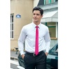 image:imageHISDERN Ties for Men Solid Color 217 Skinny Tie Formal Business Neckties Silk Classic Woven Satin Wedding NecktieA1hot Pink