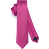 image:imageHISDERN Ties for Men Solid Color 217 Skinny Tie Formal Business Neckties Silk Classic Woven Satin Wedding NecktieA1hot Pink