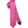 image:imageHISDERN Ties for Men Solid Color 217 Skinny Tie Formal Business Neckties Silk Classic Woven Satin Wedding NecktieA1hot Pink2