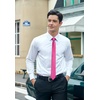 image:imageHISDERN Ties for Men Solid Color 217 Skinny Tie Formal Business Neckties Silk Classic Woven Satin Wedding NecktieA1hot Pink2
