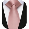 image:imageHISDERN Ties for Men Solid Color 217 Skinny Tie Formal Business Neckties Silk Classic Woven Satin Wedding NecktieA1pink