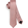 image:imageHISDERN Ties for Men Solid Color 217 Skinny Tie Formal Business Neckties Silk Classic Woven Satin Wedding NecktieA1pink