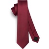image:imageHISDERN Ties for Men Solid Color 217 Skinny Tie Formal Business Neckties Silk Classic Woven Satin Wedding NecktieA2burgundy