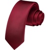 image:imageHISDERN Ties for Men Solid Color 217 Skinny Tie Formal Business Neckties Silk Classic Woven Satin Wedding NecktieA2burgundy