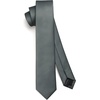 image:imageHISDERN Ties for Men Solid Color 217 Skinny Tie Formal Business Neckties Silk Classic Woven Satin Wedding NecktieA2carbon Grey