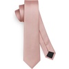 image:imageHISDERN Ties for Men Solid Color 217 Skinny Tie Formal Business Neckties Silk Classic Woven Satin Wedding NecktieB2 Blush Pink