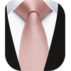 image:imageHISDERN Ties for Men Solid Color 217 Skinny Tie Formal Business Neckties Silk Classic Woven Satin Wedding NecktieB2 Blush Pink