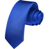 image:imageHISDERN Ties for Men Solid Color 217 Skinny Tie Formal Business Neckties Silk Classic Woven Satin Wedding NecktieB3royal Blue