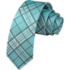 image:imageHISDERN Ties for Men Solid Color 217 Skinny Tie Formal Business Neckties Silk Classic Woven Satin Wedding NecktieB5peacock Blue