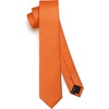 image:imageHISDERN Ties for Men Solid Color 217 Skinny Tie Formal Business Neckties Silk Classic Woven Satin Wedding NecktieC1orange