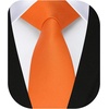 image:imageHISDERN Ties for Men Solid Color 217 Skinny Tie Formal Business Neckties Silk Classic Woven Satin Wedding NecktieC1orange
