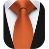 image:imageHISDERN Ties for Men Solid Color 217 Skinny Tie Formal Business Neckties Silk Classic Woven Satin Wedding NecktieC2burnt Orange2