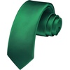 image:imageHISDERN Ties for Men Solid Color 217 Skinny Tie Formal Business Neckties Silk Classic Woven Satin Wedding NecktieC2forest Green