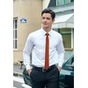 image:imageHISDERN Ties for Men Solid Color 217 Skinny Tie Formal Business Neckties Silk Classic Woven Satin Wedding NecktieC3burnt Orange1