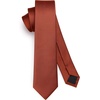 image:imageHISDERN Ties for Men Solid Color 217 Skinny Tie Formal Business Neckties Silk Classic Woven Satin Wedding NecktieC3burnt Orange1