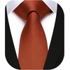 image:imageHISDERN Ties for Men Solid Color 217 Skinny Tie Formal Business Neckties Silk Classic Woven Satin Wedding NecktieC3burnt Orange1