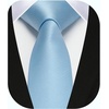 image:imageHISDERN Ties for Men Solid Color 217 Skinny Tie Formal Business Neckties Silk Classic Woven Satin Wedding NecktieD1baby Blue
